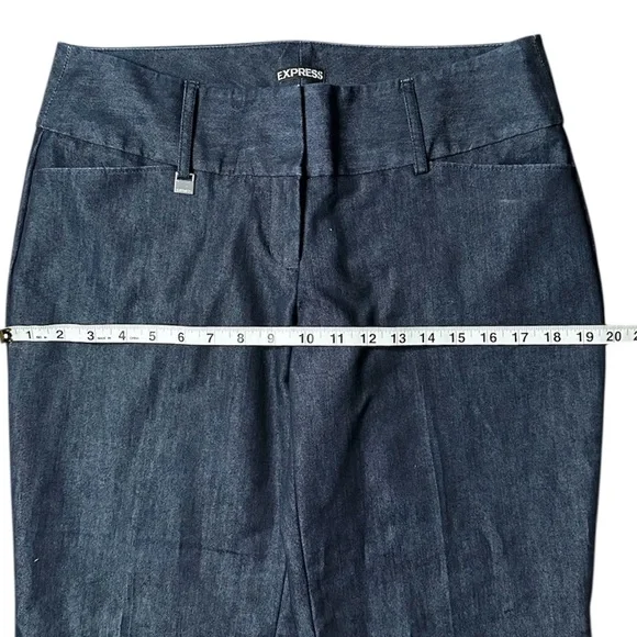Express Editor Mid-Rise Straight Leg Denim Trouser Jean Blue Size 8R - Picture 8 of 11
